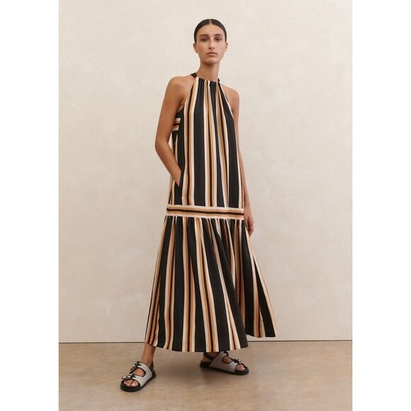 ME+EM Black and Tan Striped Maxi Dress - Picture 2 of 5